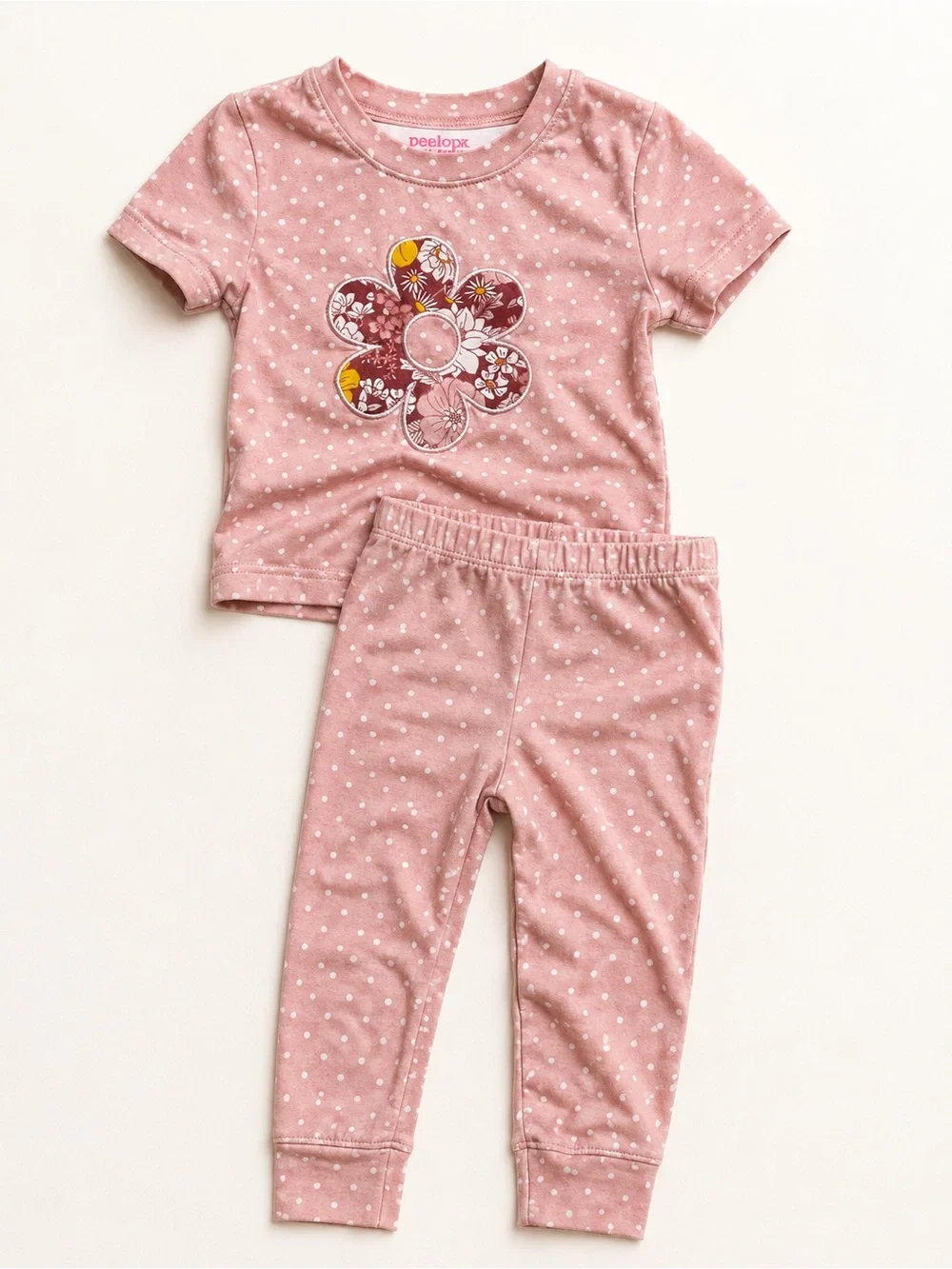 Penelope Mack Pink Polka Dot Flower Pajama Set